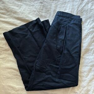 NWT J. McLaughlin Amal navy linen wide-leg pants